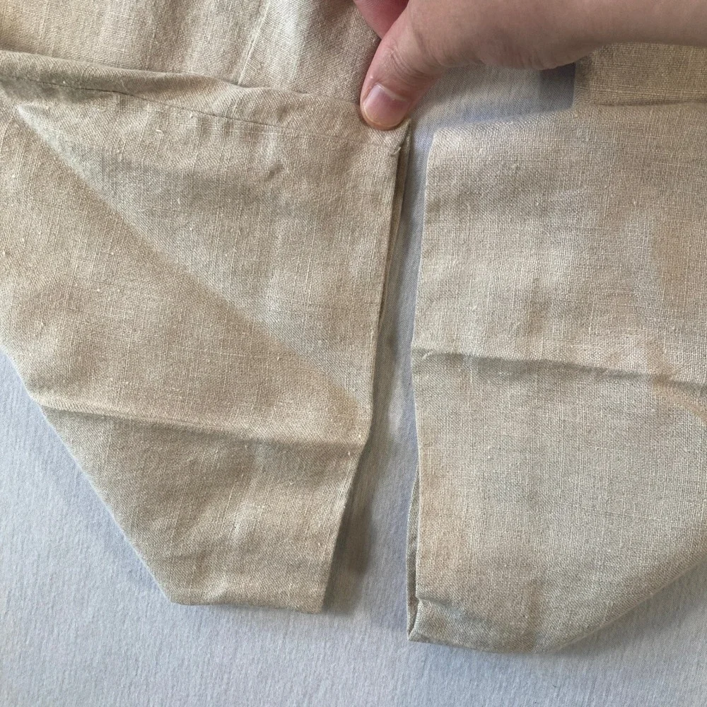 Turnbury Mens Pants 34x29 (Fit 33x27) 100% Linen Cream Pleated Dress Straight